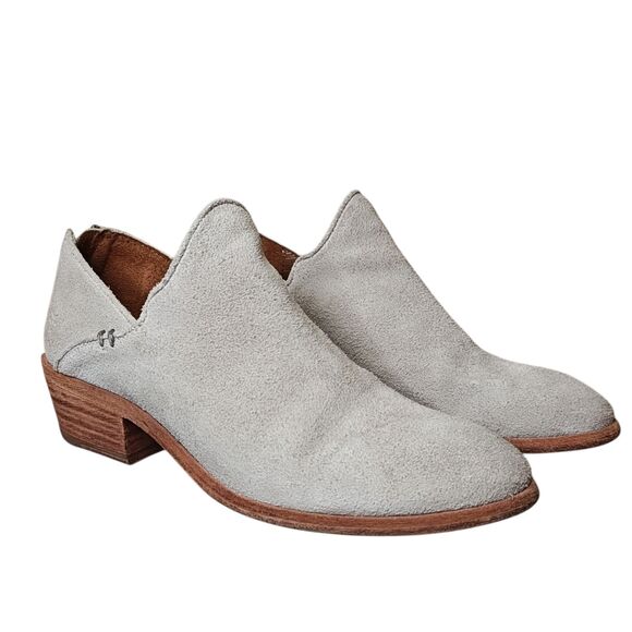 Frye Kensi Slip On Shoes Womens Size 8M Suede Leather Booties Zip Back Western - Picture 1 of 15